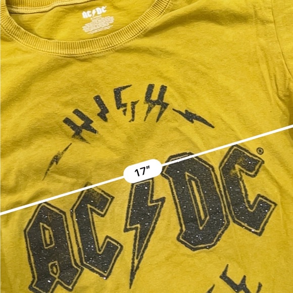 American eagle glitter yellow AC/DC band tee - Picture 2 of 5
